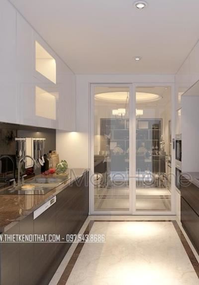 Tủ bếp laminate hiện đại cho nhà chung cư