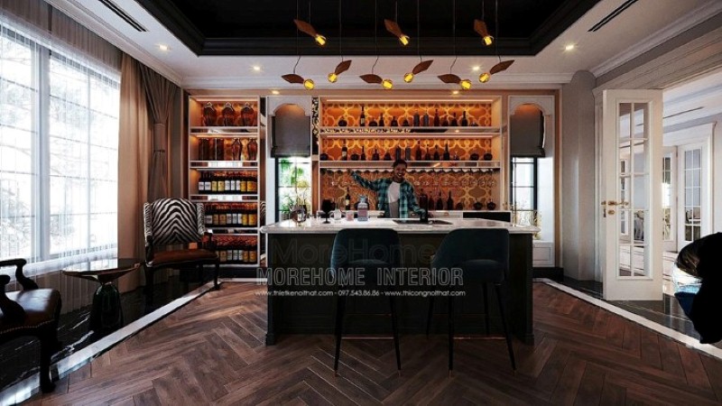 Trang trí quầy bar đẹp, sang trọng tại nhà. Thiết kế nội thất cao cấp