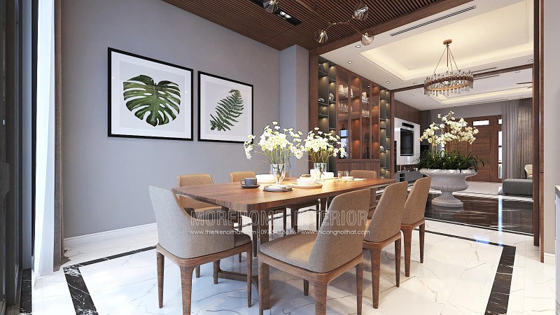 Bộ bàn ăn gỗ óc chó 8 ghế hiện đại đẹp cho chung cư, biệt thự, nhà phố. Thiết kế nội thất cao cấp