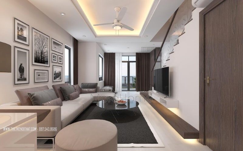 Tối ưu không gian với thiết kế sofa dạng góc tiện lợi thoáng đãng theo phong cách hiện đại trẻ trung phù hợp với phòng khách căn hộ chung cư